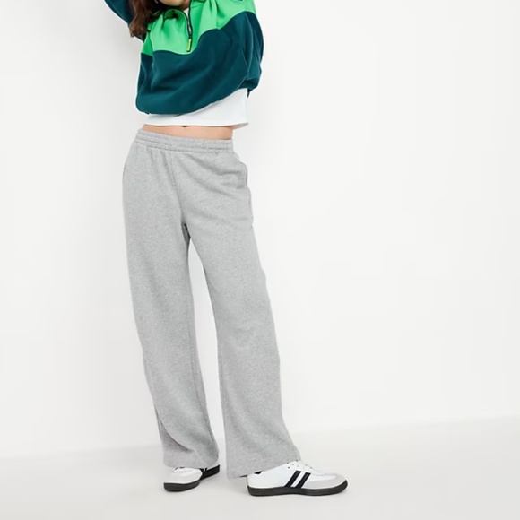 Extra High-Waisted SoComfy Wide-Leg Sweatpants Medium Heather Gray -Small Petite - Picture 4 of 5